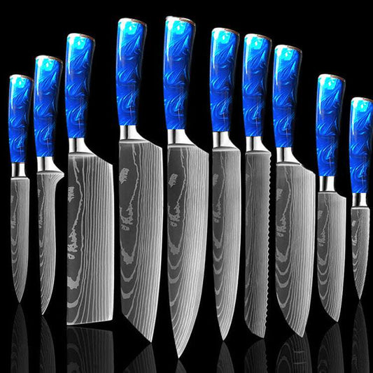 Chef Knifes with Blue,Green Or Red Resin Handle