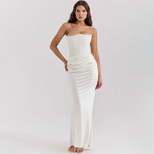 Slim Tube Top Long Dress